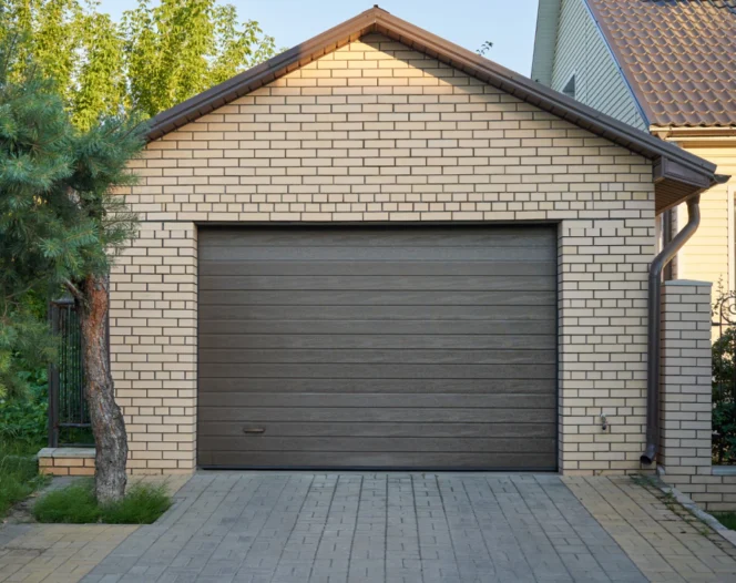 freshly replaced garage door