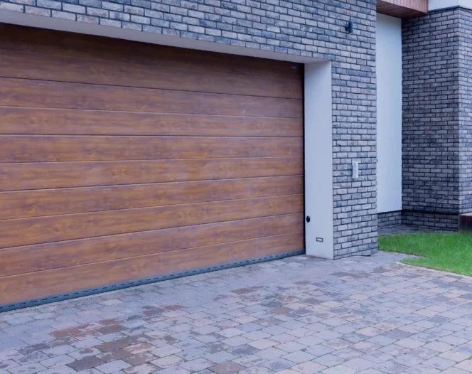 modern brown garage door