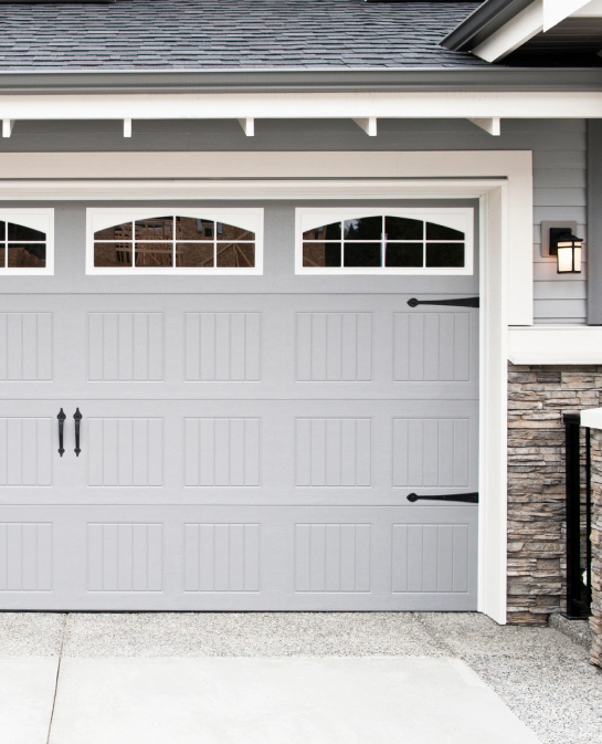 renewed light grey garage door